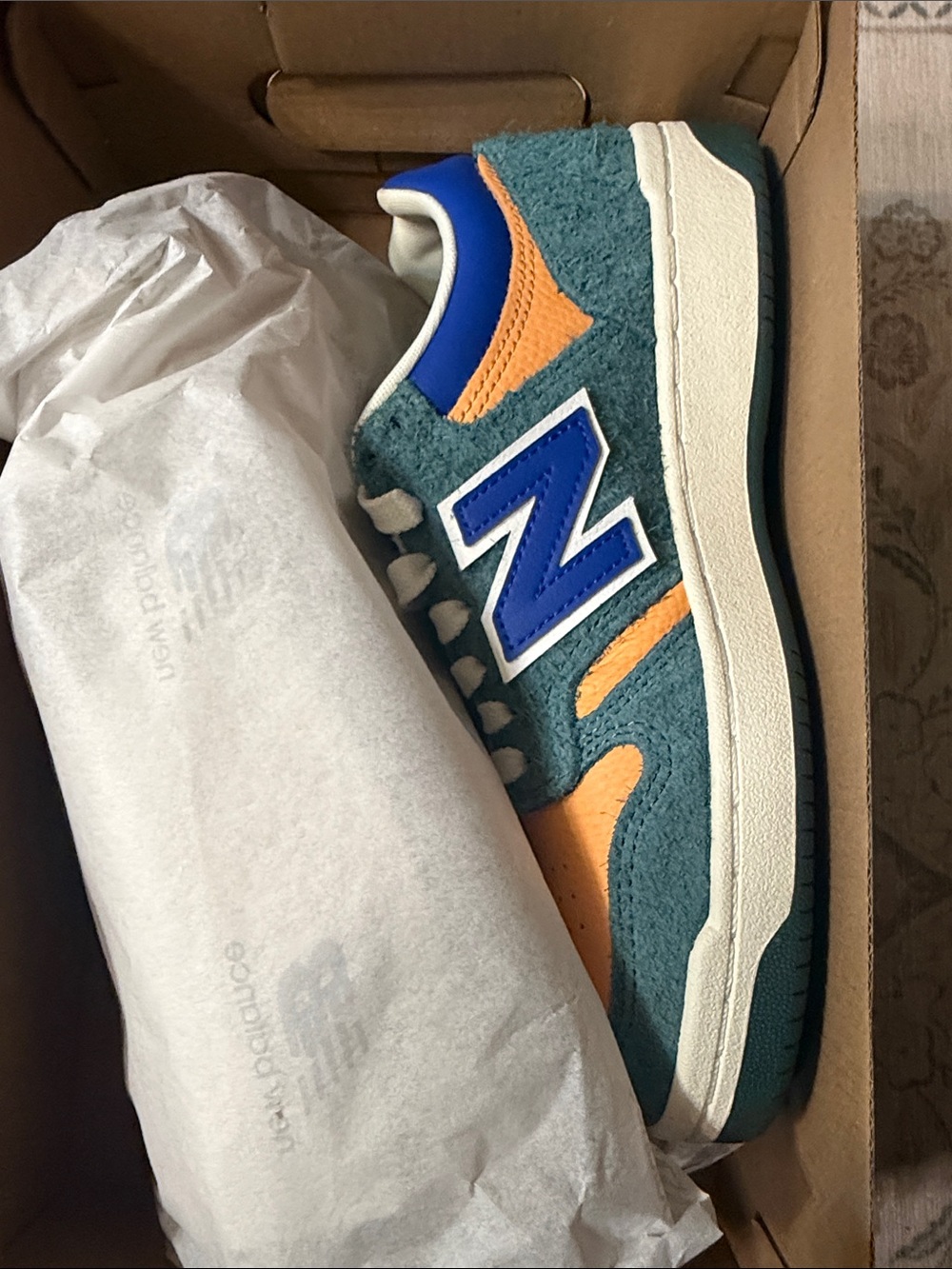 New Balance Teal, Orange & Blue Men’s Low-Top Sneakers